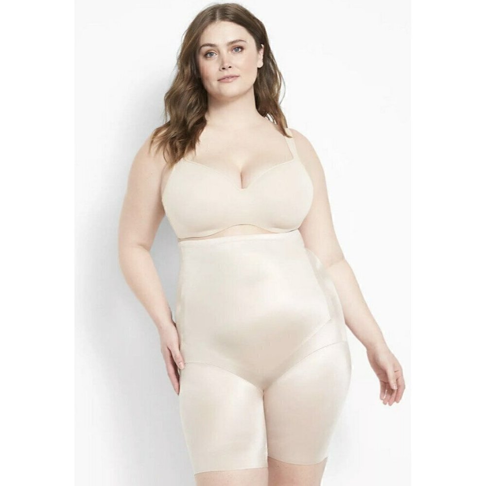 Naomi & Nicole Hi Waist Thigh Slimmer Ultimate Control Nude Womens Sz 3X NWT